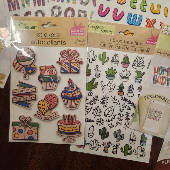 Sticker Bundle Alphabet Stickers Quotes Cactus Most brand new 6 partial sheets - Picture 4 of 10